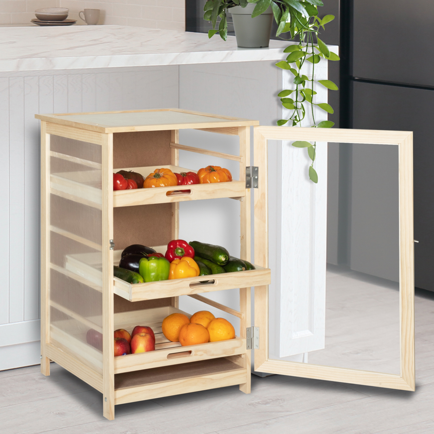 Confezione Da 10 Contenitori Per Frutta Per Frigorifero Con Scolapasta