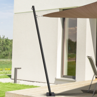 Yakmax Palo Per Vela Ombreggiante In Acciaio - Altezza 3m, Diametro 7,6cm - Resistente E Regolabile Per Esterno (Grigio) - Hardware Incluso