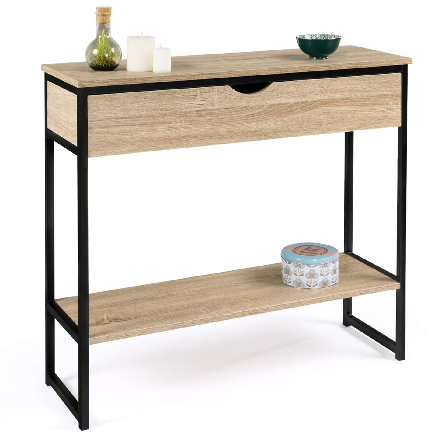 Set Salotto Design Industriale DETROIT - Buffet, Tavolino E Porta TV In Legno E Metallo - 6
