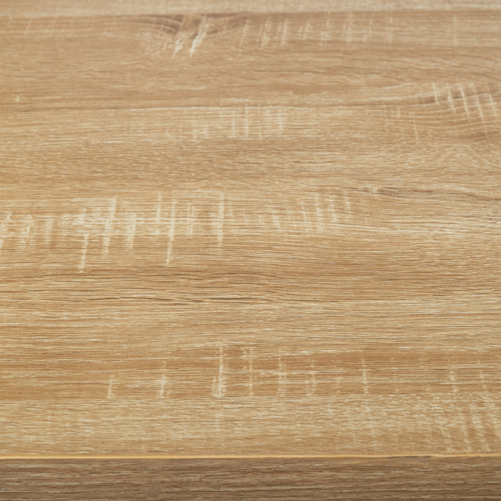 Ilot central IVO 120 cm bois noir avec plan de travail façon hêtre