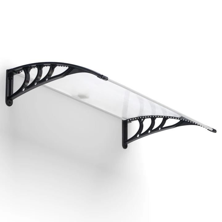 Auvent de porte marquise d'accueil à LED solaire 80 x 120 CM polycarbonate