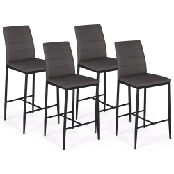 IDMarket Set 4 Sgabelli Da Bar In Velluto Nero MADY - Design Moderno Ed Elegante