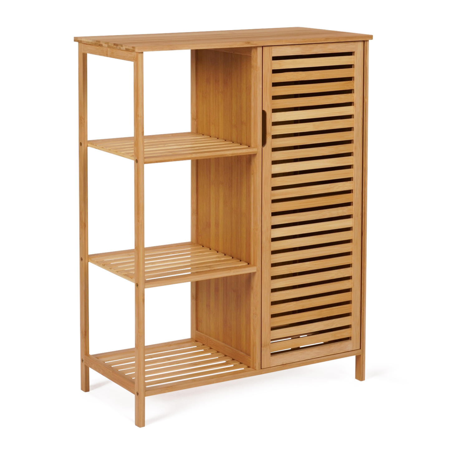 Scaffale Da Bagno 3 Ripiani Well Home | MDF E Bambù FSC | H.79 Cm - 3