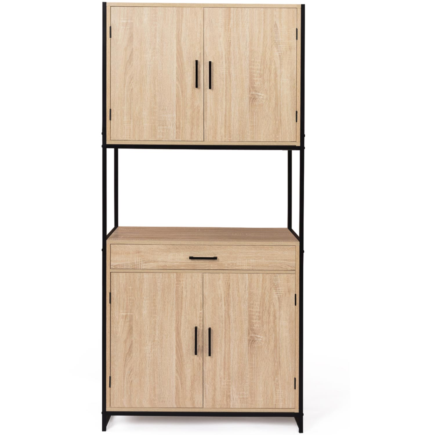 Mobiletto Notte Cassetto IDMarket Comodini Detroit Set 2 - Design Industriale Legno E Metallo