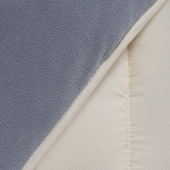 Couette ZOE 140x200 CM polaire biface gris et crème 400 gr