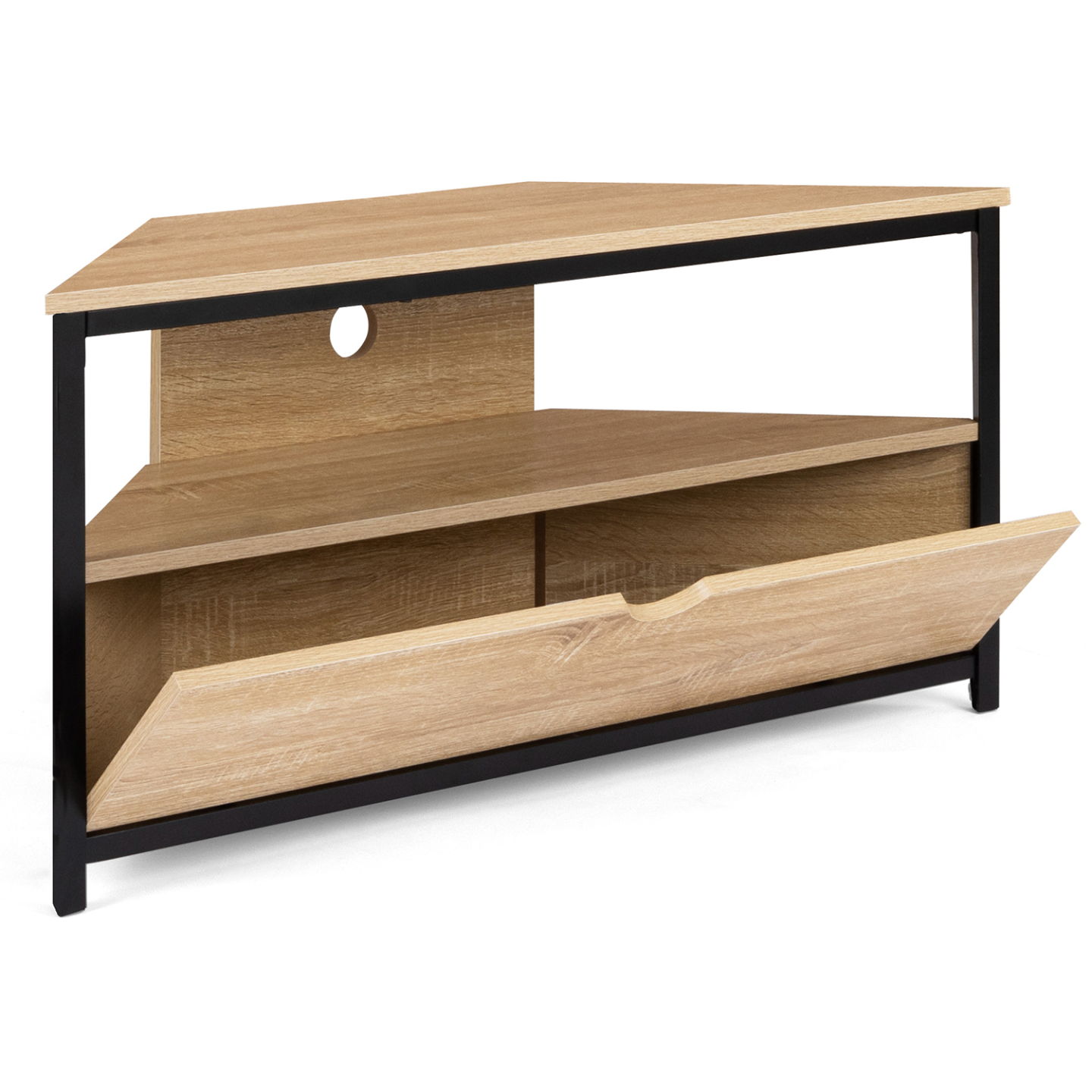 Mobile TV DETROIT 164 Cm – Design Industriale Con Ripiani Laterali E Cassetti – IDMarket