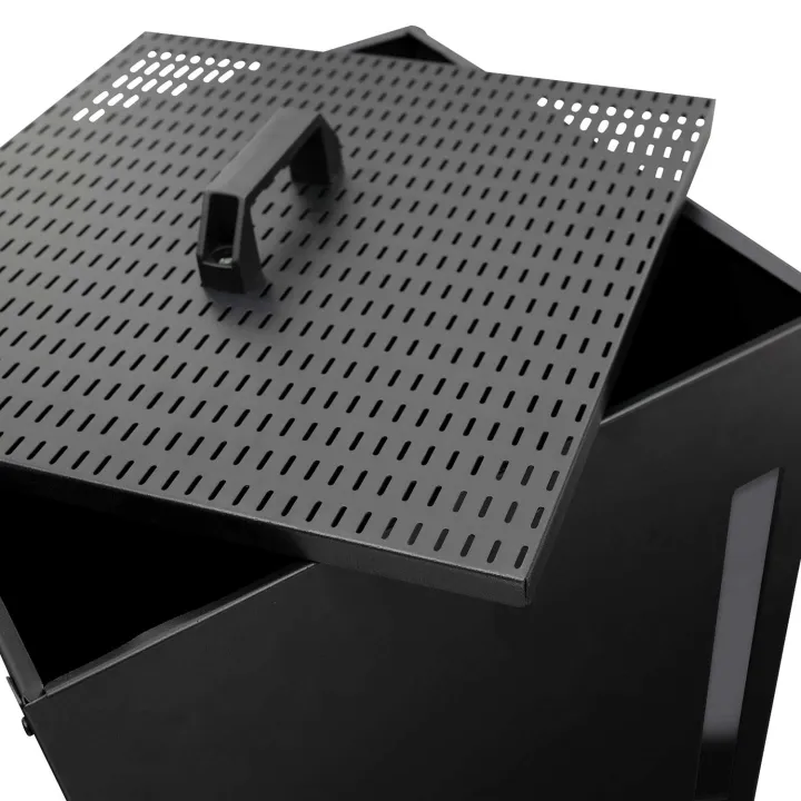 Réservoir à granulés 45 kg noir rangement à pellets 36 x 36 x 76 cm