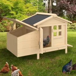 Poulailler sur pilotis avec pondoir en bois