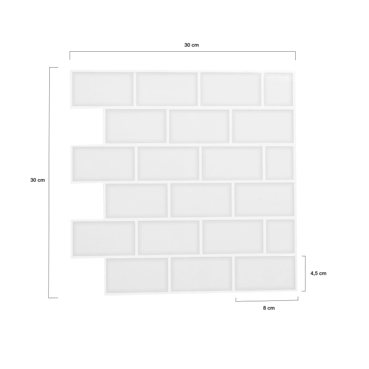 Crédence adhésive murale effet carrelage 10 pcs 30x30 cm