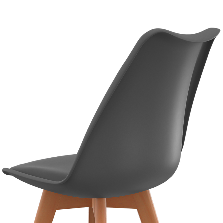 Lot de 6 chaises scandinaves SARA mix color blanc, gris clair, bleu canard x2, gris foncé x2