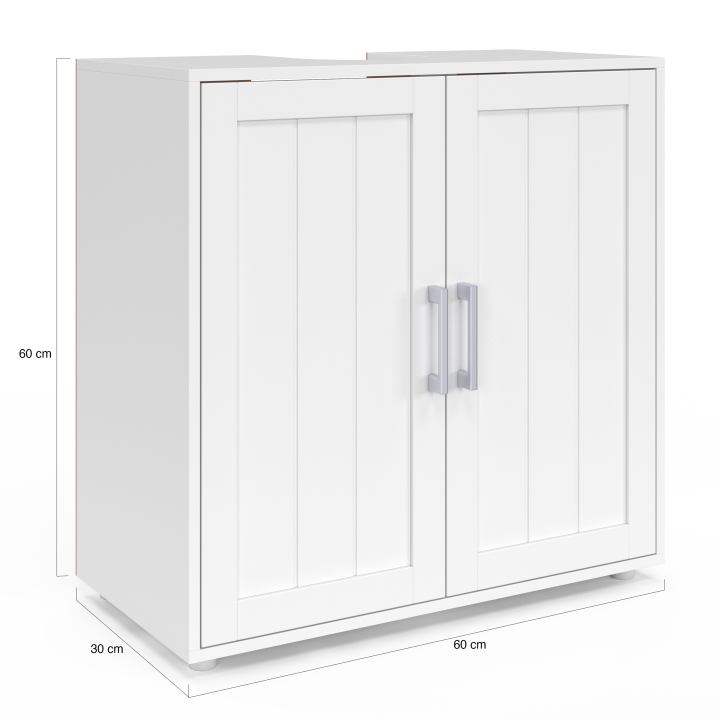 Meuble sous-lavabo salle de bain WALDO bois blanc