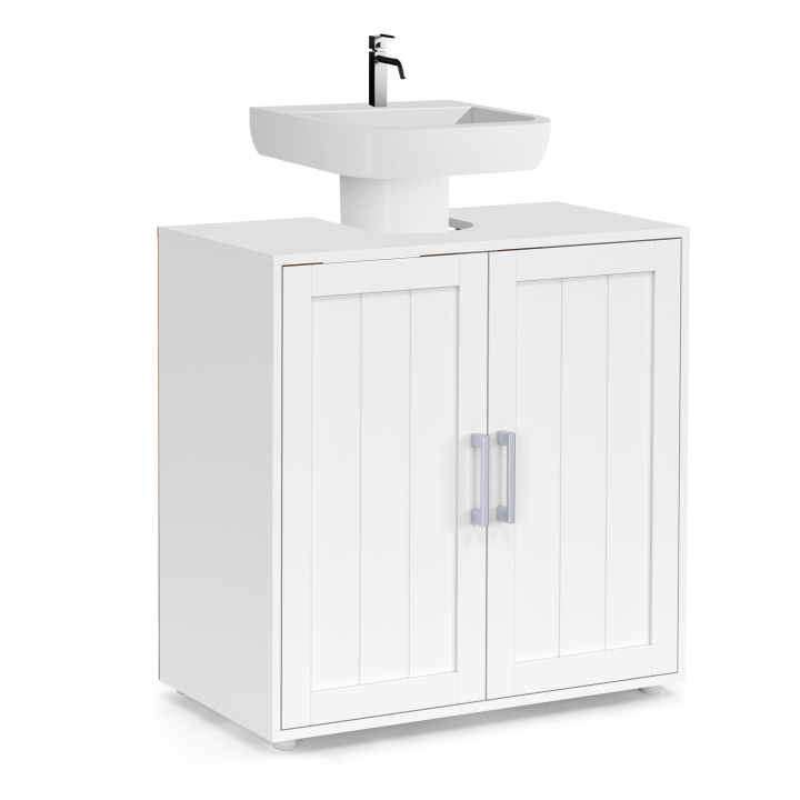 Meuble sous-lavabo salle de bain WALDO bois blanc