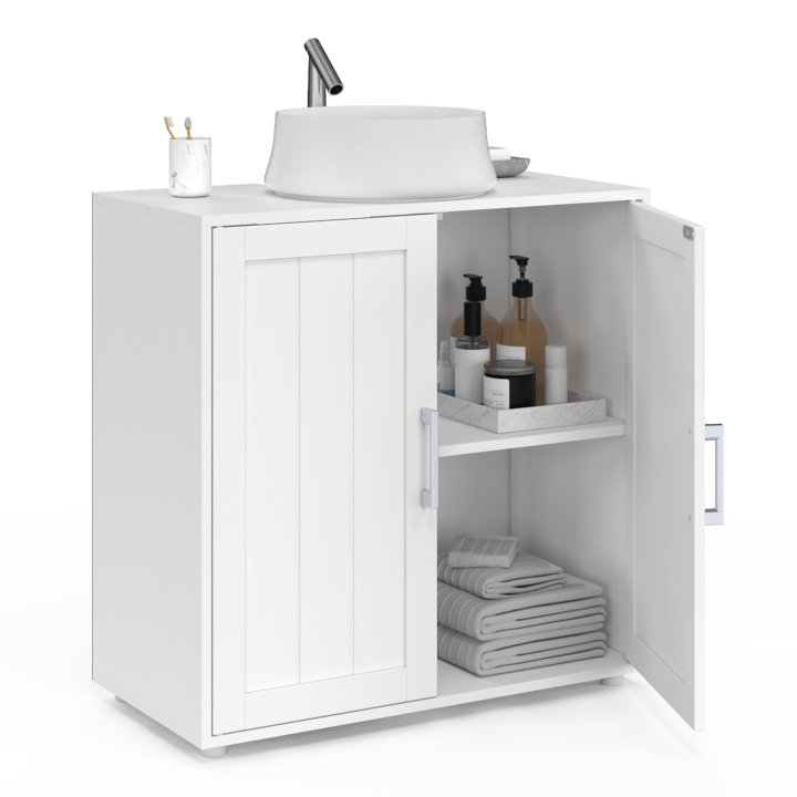 Meuble sous-lavabo salle de bain WALDO bois blanc