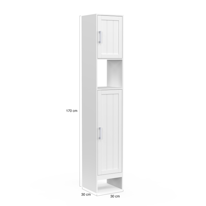 Meuble colonne salle de bain WALDO 2 portes blanc