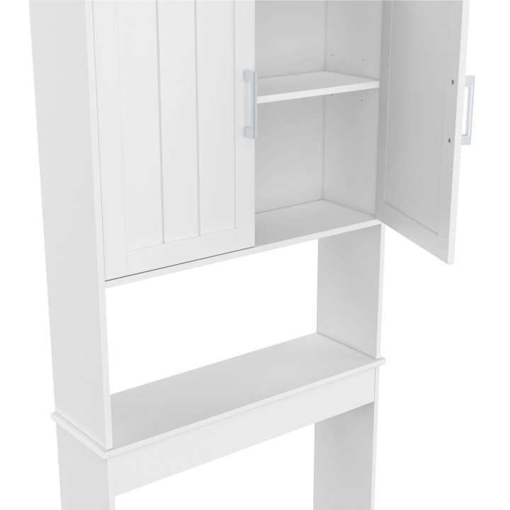 Meuble étagère dessus WC WALDO bois blanc