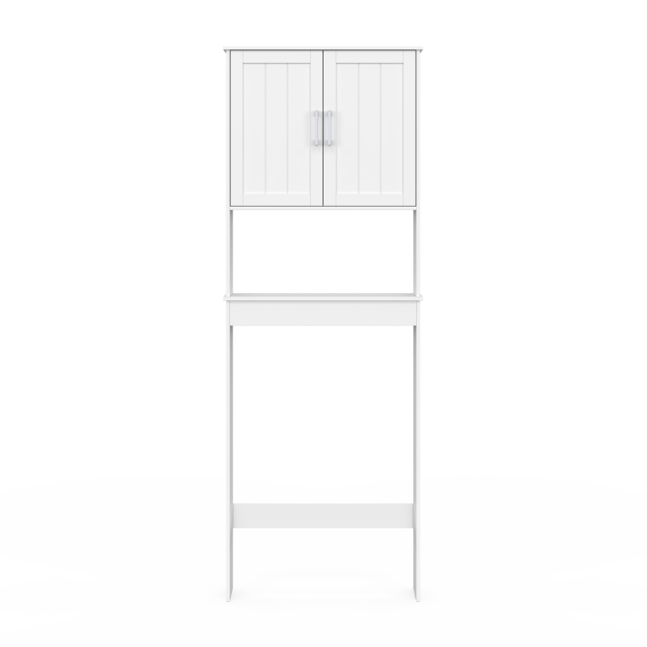 Meuble étagère dessus WC WALDO bois blanc