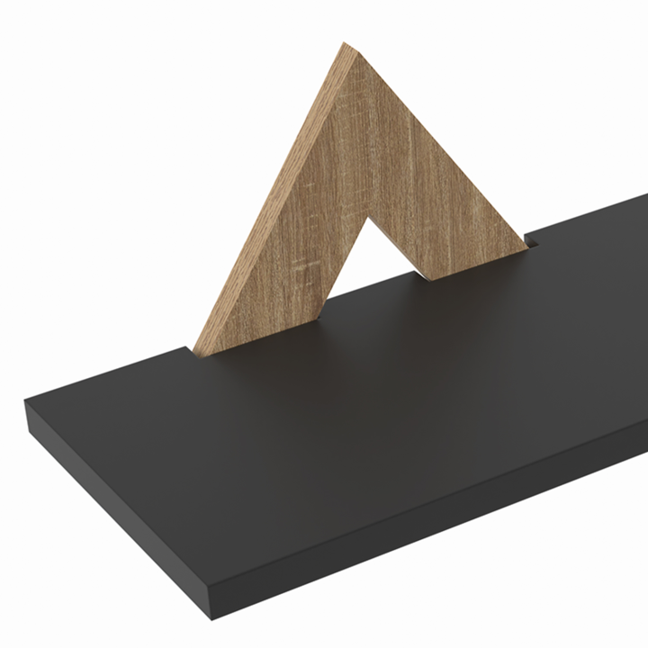 Lot de 3 étagères murales IRIS hêtre et noir