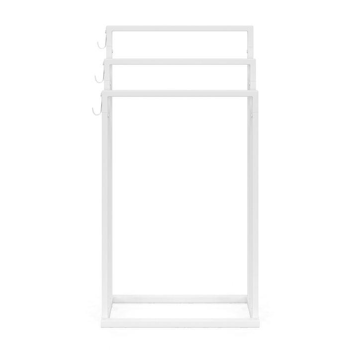 Porte-serviettes sur pied 3 niveaux DALLAS métal blanc design industriel