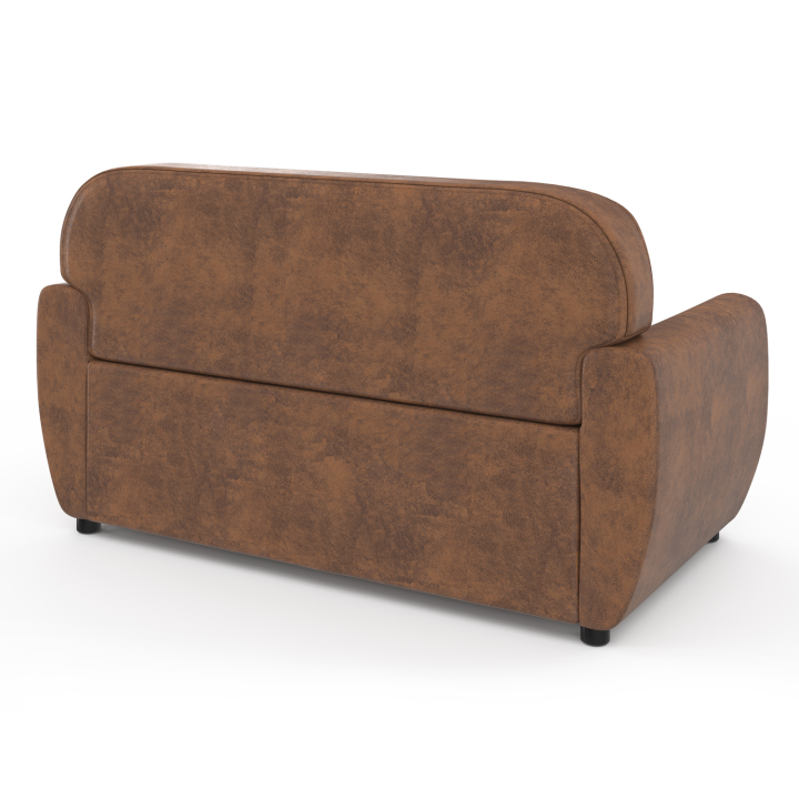 Canapé droit 2 places CLUB vintage GASTON marron foncé effet vieilli