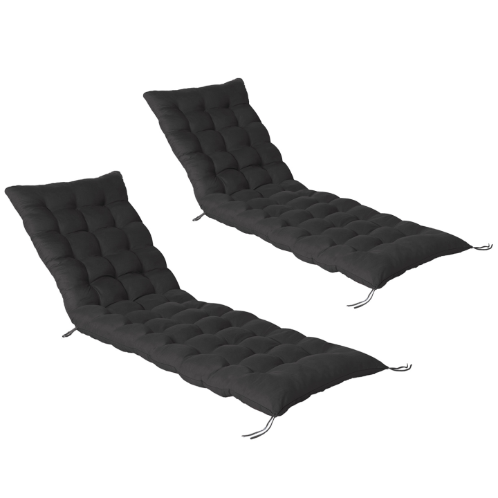 Lot de 2 coussins universel de transat ADAM 180cm noir