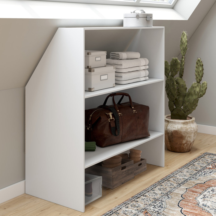 Scaffale inclinato bianco, 2 livelli - TOMI| ID Market