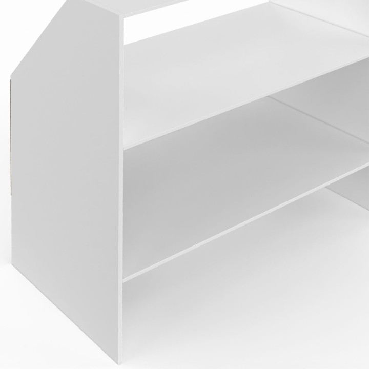 Scaffale inclinato bianco, 2 livelli - TOMI| ID Market