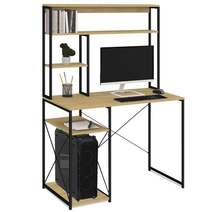 Scrivania di design industriale di DETROIT con ripiani portaoggetti