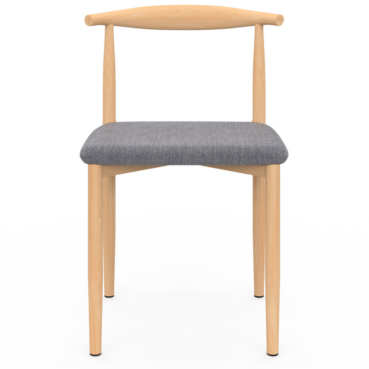 Set di 6 sedie in finto legno e tessuto grigio chiaro - NOE |ID Market