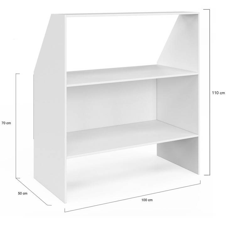 Scaffale inclinato bianco, 2 livelli - TOMI| ID Market
