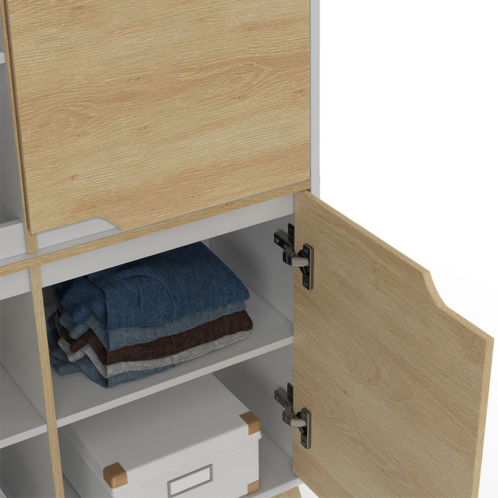 Mobile scandinavo in legno e bianco con 4 ante - HELSINKI | ID Market
