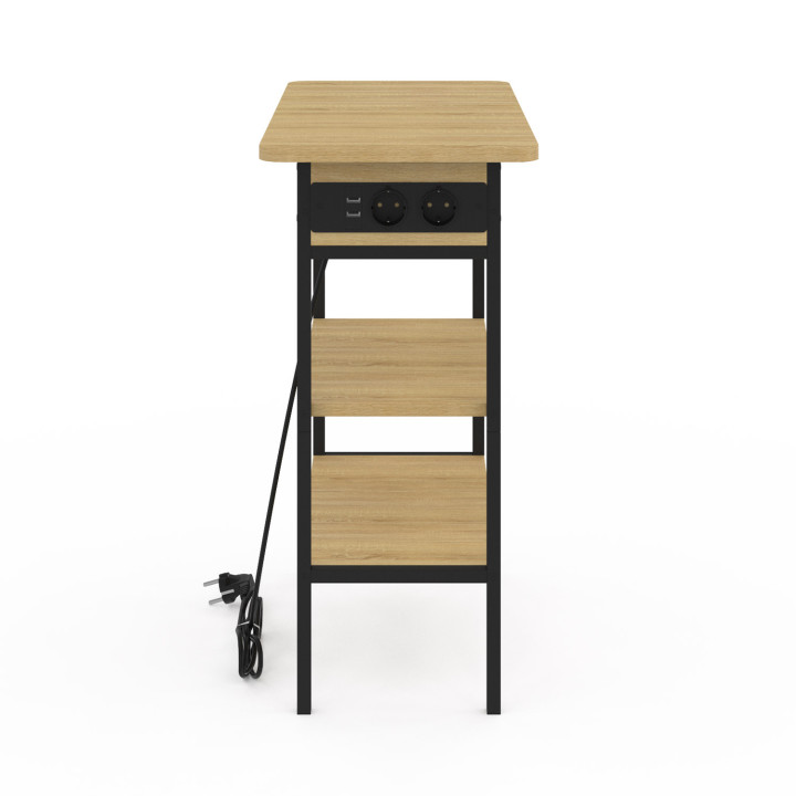 Tavolino / comodino di design industriale con presa di corrente - DETROIT | ID Market