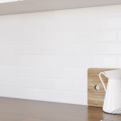 Credenza adesiva da parete effetto piastrella bianca 30x30cm | ID Market