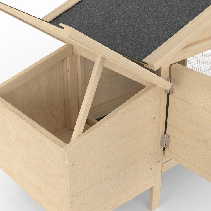 Pollaio per 2 galline con recinto e nido in legno su palafitte