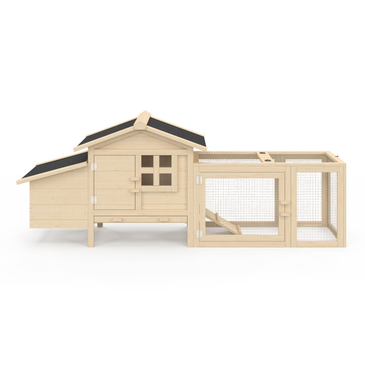 Pollaio per 2 galline con recinto e nido in legno su palafitte