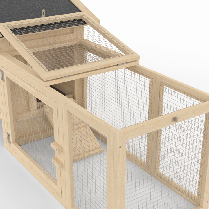 Pollaio per 2 galline con recinto e nido in legno su palafitte