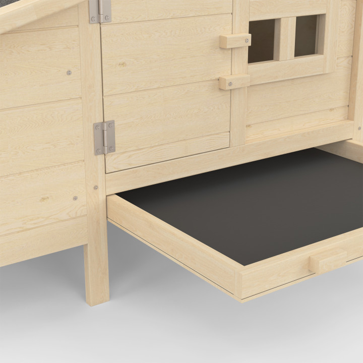 Pollaio a 5 galline con nido in legno su trampoli XXL