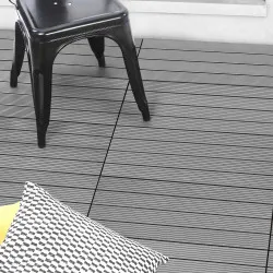 Set di piastrelle rettangolari da esterno in legno composito grigio 60x30cm - WODHY | ID Market