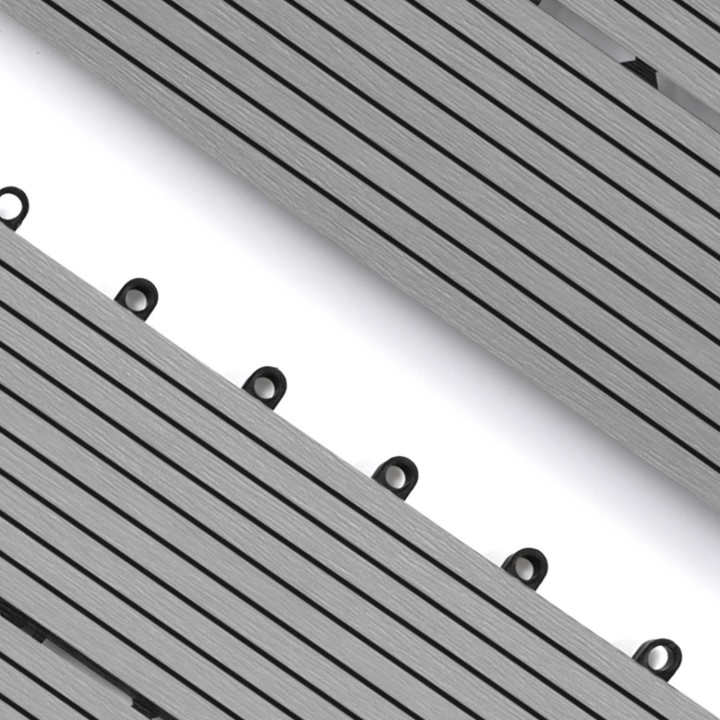 Set di piastrelle rettangolari da esterno in legno composito grigio 60x30cm - WODHY | ID Market