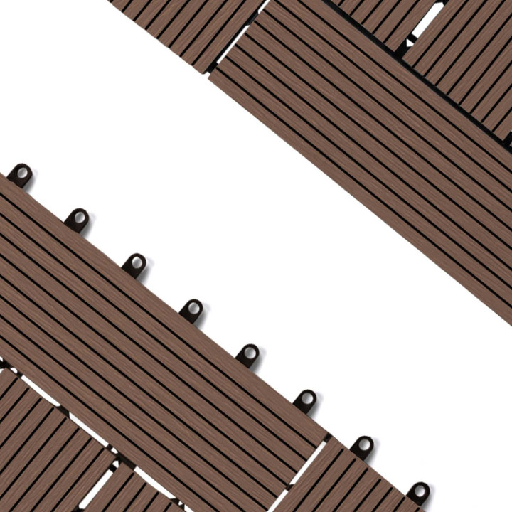 Set di tessere di mosaico per esterni in legno composito color tortora 30x30cm - WODHY | ID Market