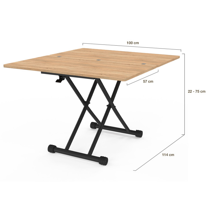 Tavolino da caffè trasformabile in tavolo da pranzo industriale - URBANA | ID Market