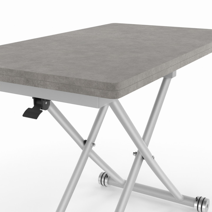 Tavolino sollevabile con piano effetto cemento - URBANA | ID Market