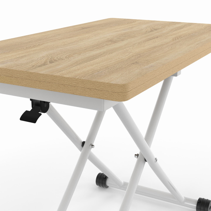 Tavolino con piano in faggio e base bianca - URBANA | ID Market