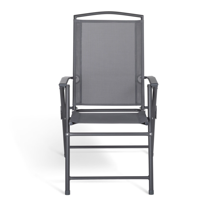 Sedie da giardino pieghevoli con schienale reclinabile e braccioli grigio antracite - ALGHERO | ID Market