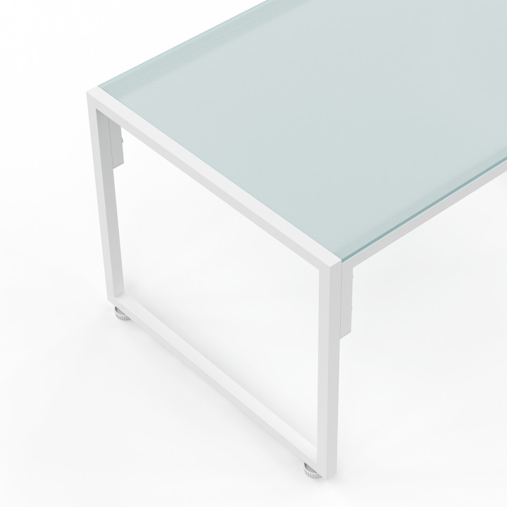 Set di mobili da giardino bassi a 4 posti in acciaio bianco - NAIROBI | ID Market