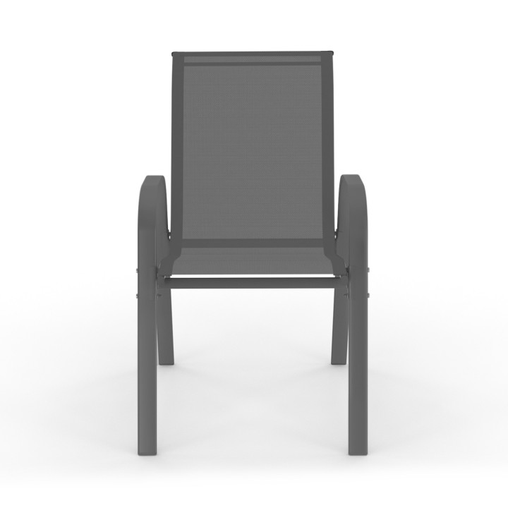 Sedie da giardino impilabili in metallo e textilene in grigio nero e terracotta - LYMA |ID Market