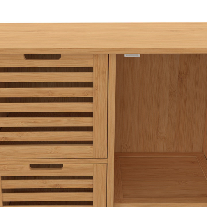 Mobile da bagno in bambù a 3 cassetti con armadietto - BEA | ID Market