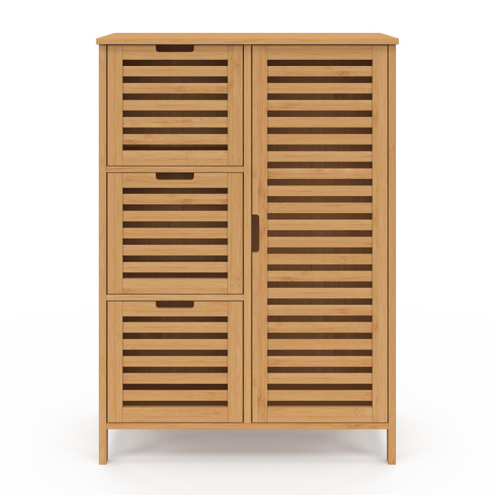 Mobile da bagno in bambù a 3 cassetti con armadietto - BEA | ID Market