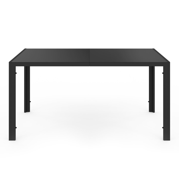 Set di mobili da giardino in acciaio e nero con tavolo da 150 cm e 6 sedie impilabili - MADRID | ID Market