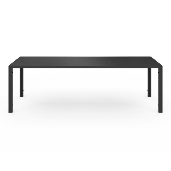 Set di tavolo e sedie da giardino nero da 240 cm e 10 sedie impilabili - MADRID | ID Market