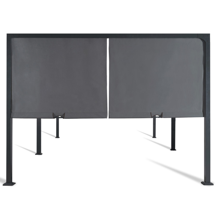 Pergola scorrevole 3x6m in tessuto grigio antracite | ID Market